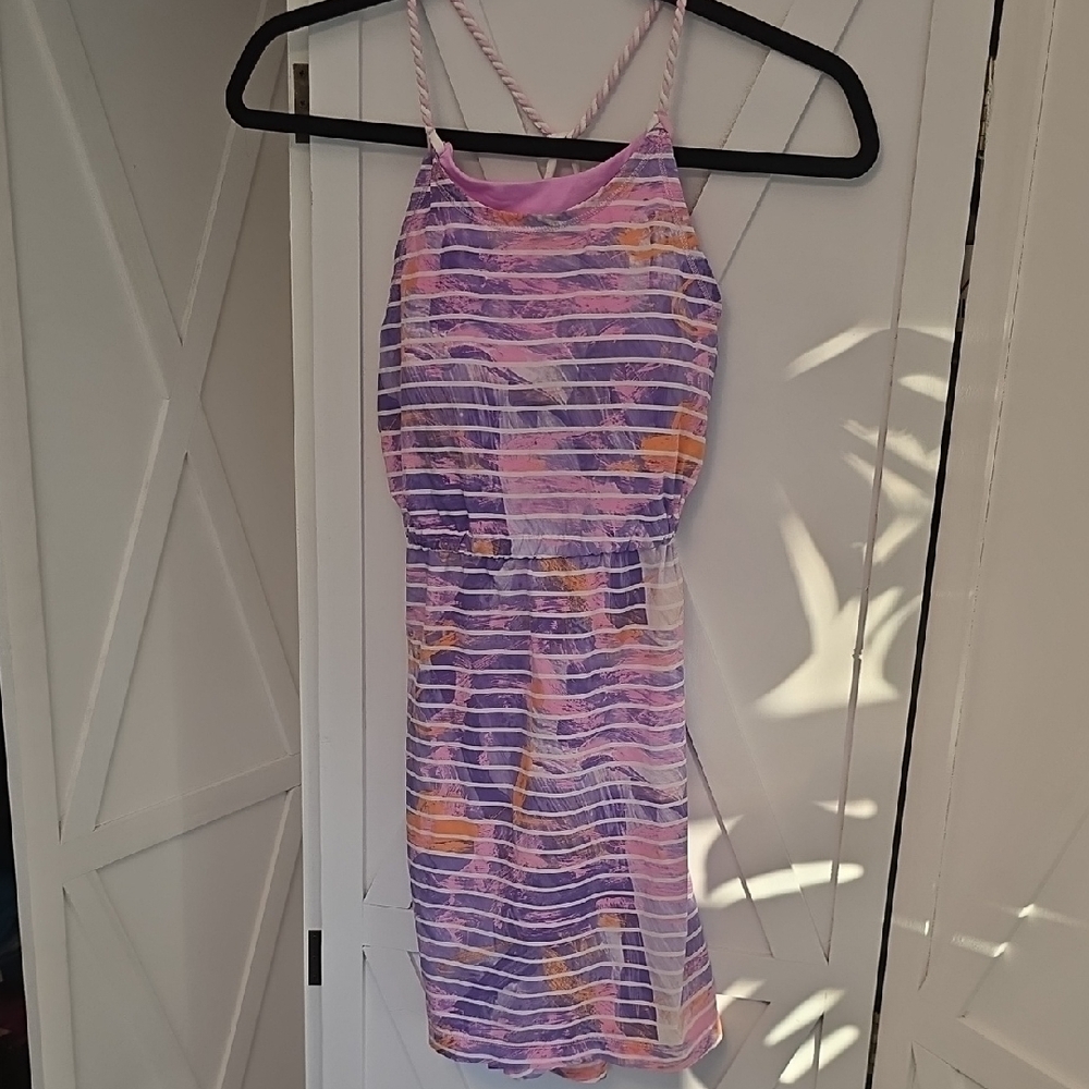 Ivivva Purple and Pink Striped Casual Dress